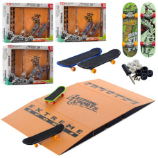 Ігровий набір CJ Finger Skateboarding: 2 пальчикові скейти, трамплін, викрутка, запасні колеса