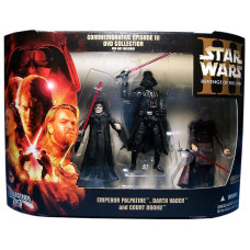 Ігровий набір Hasbro Star Wars Revenge Of The Sith Commemorative Episode III DVD Collection Sith Lords Emperor Palpatine, Darth Vader And Count Dooku (85866/85747)
