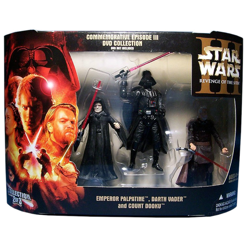 Ігровий набір Hasbro Star Wars Revenge Of The Sith Commemorative Episode III DVD Collection Sith Lords Emperor Palpatine, Darth Vader And Count Dooku (85866/85747)