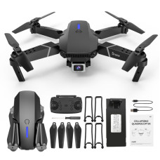 Квадрокоптер на радіокеруванні E88, 2 Wifi камери 4к і HD, гіроскоп, аккум. 3.7 V, 1800 mAh, кейс, чорний