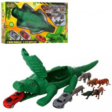 Ігровий набір Animal World Crocodile Catapult: крокодил-катапульта, 2 машинки, 6 фігурок звірів