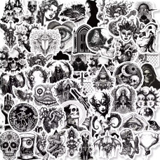 Стікерпак Black and White Gothic — 50 вінілових наліпок